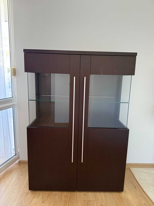 Meble Bydgoskie Kassel barek i szafka RTV w kolorze wenge