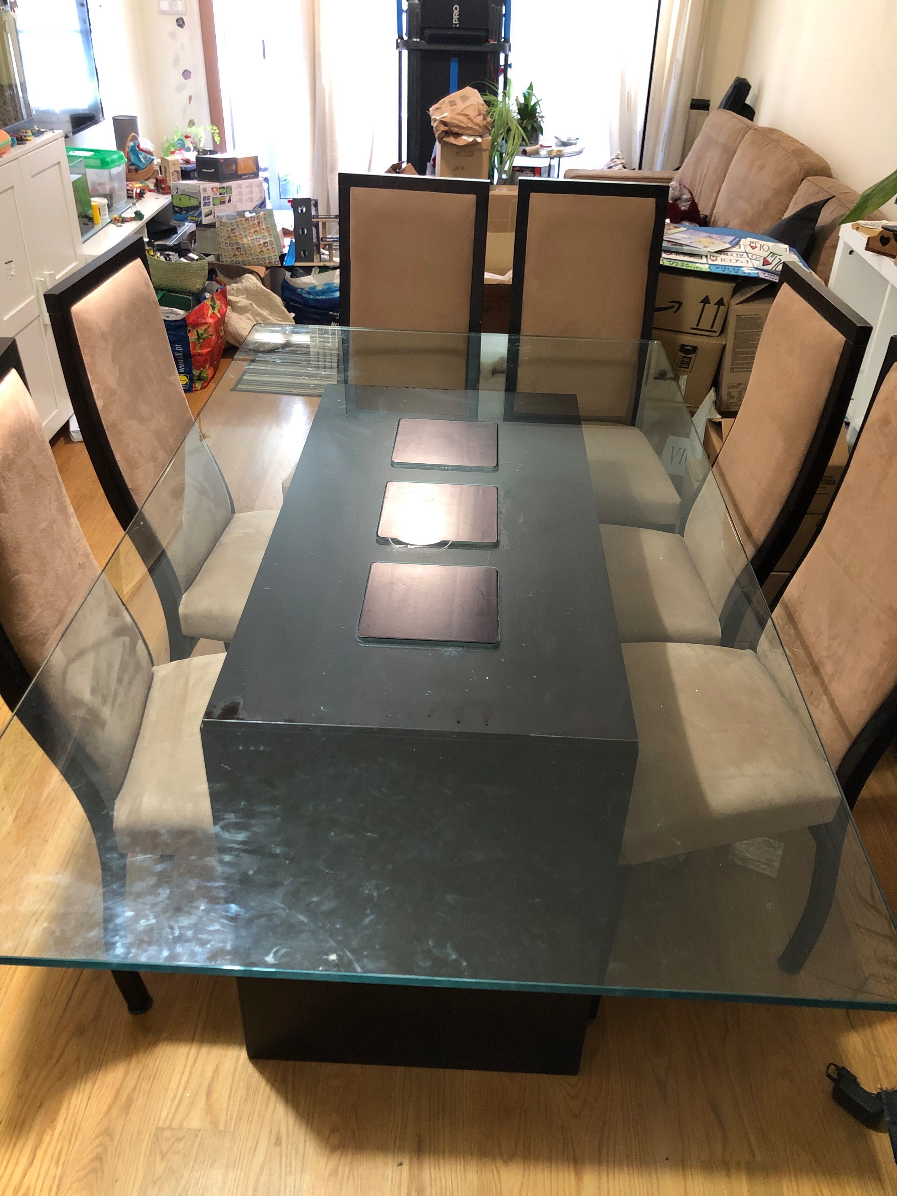 Mesa tampo vidro temperado 90x180 optimo estado. Excelente qualidade