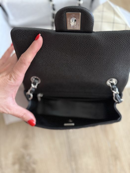 Сумка chanel Flap bag caviar leather, оригинал шанель