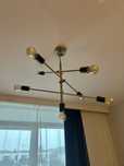 Lampa sufitowa loft czarna złota żarówki