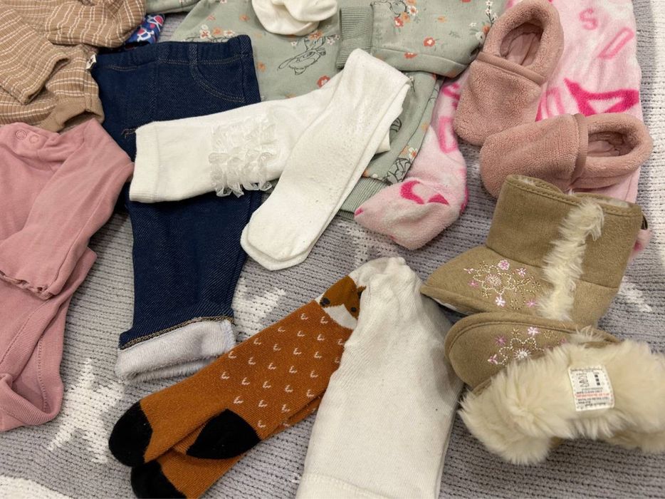 Комплект пакет одягу куртка джинси боді колготи шапка 3-9 місяців