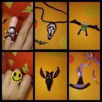 Украшения из бисера:кольцо,кулон,браслет,ожерелье,хэллоуин,helloween
