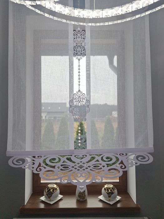 Firanka panel ażur glamour biała 100 x 155