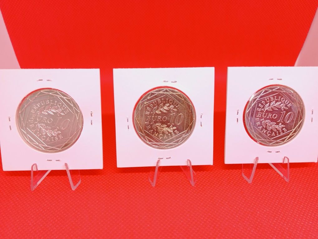 Colecção 3 moedas 10€ de prata França