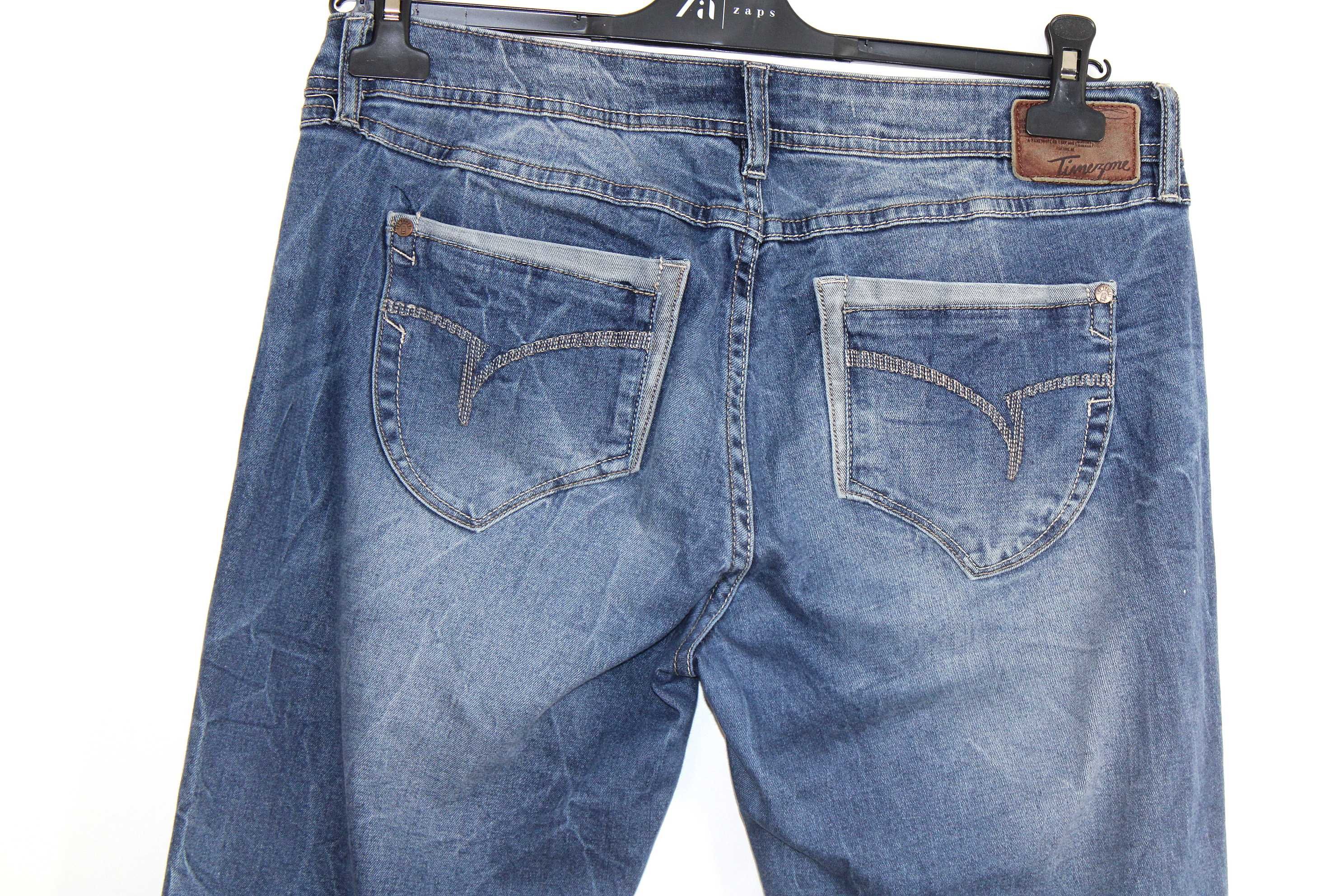 w8 TIMEZONE Stylowe Męskie Niebieskie Proste Spodnie Jeans L