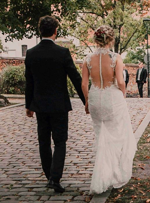 Koronkowa suknia ślubna, rozm.38/40 Justin Alexander, Rybka, Syrenka.