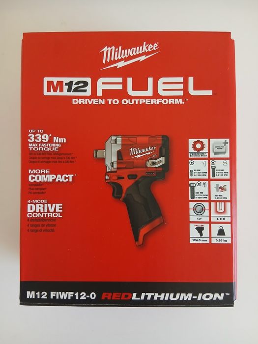 Nieotwarty Milwaukee M12 FIWF12-0 1/2" Klucz udarowy 339nm