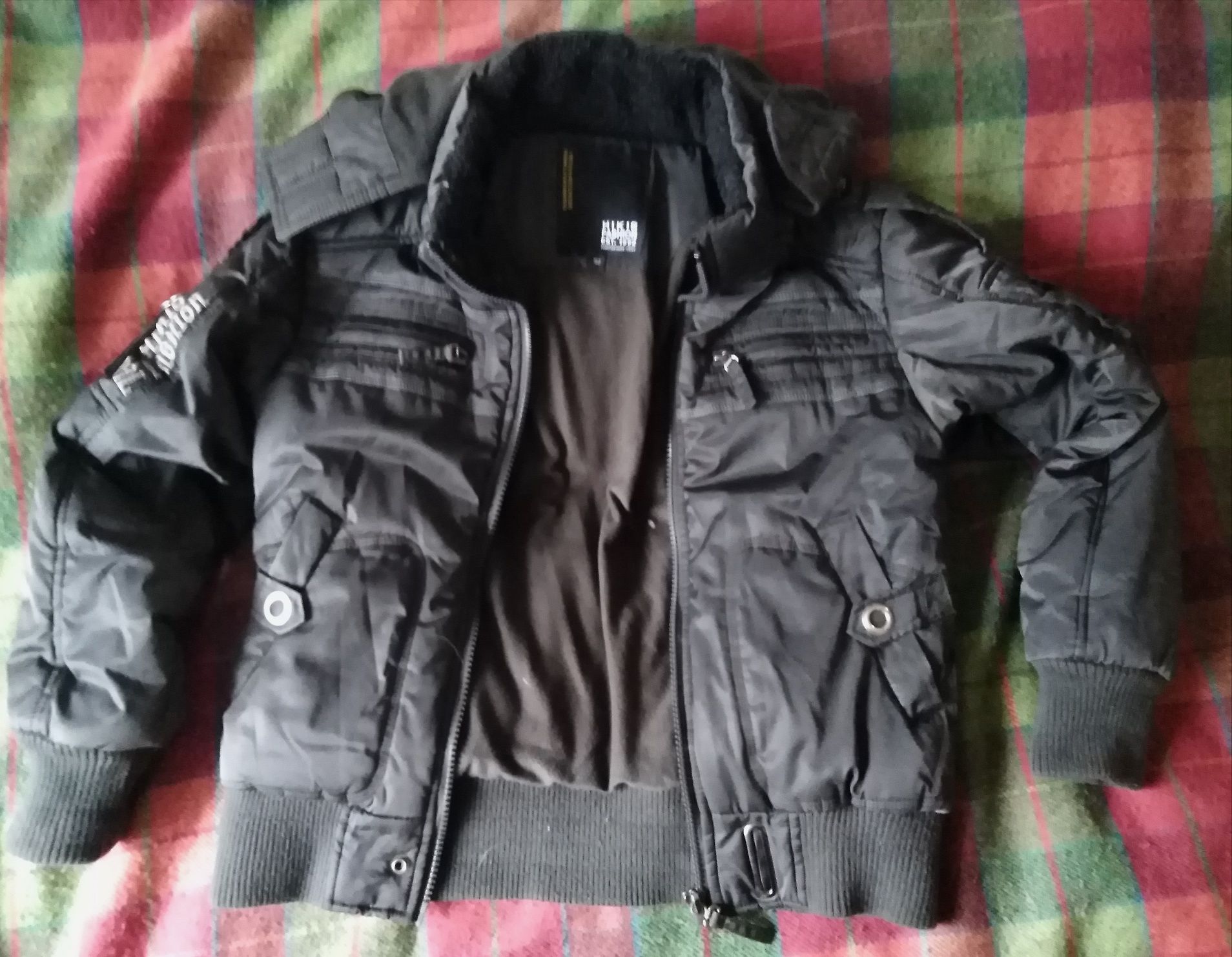 Kurtka zimowa, styl wojskowy, bomberka HIKIS r:152 /k8.