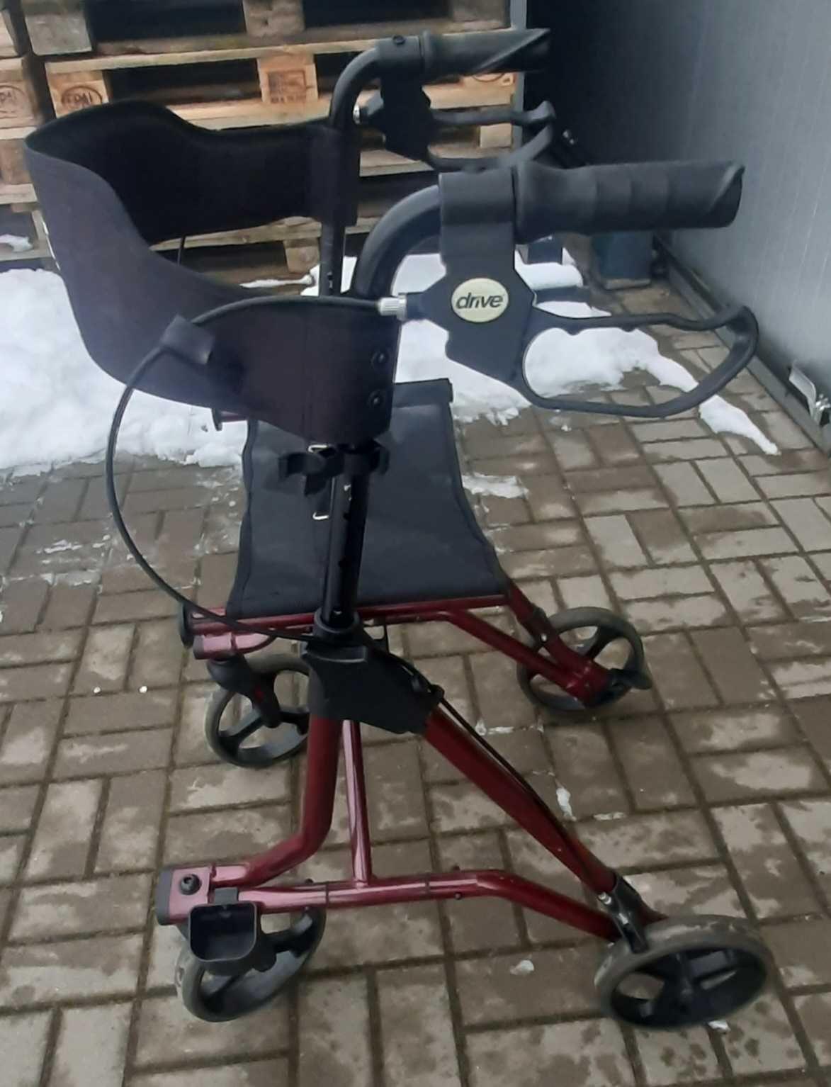 Balkonik Rollator Chodzik aluminiowy lekki składany siedzisko oparcie