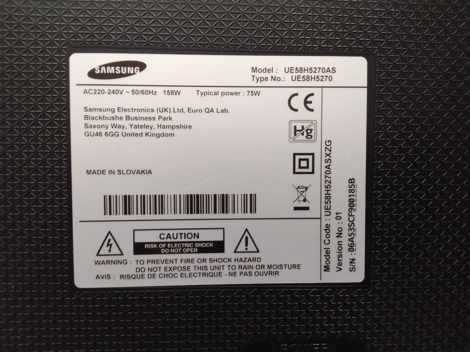 Телевізор Samsung UE58H5270 58" Full HD HDMI USB