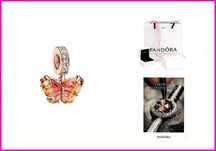 Charms Pandora Moments Motyl z różowego i żółtego szkła Murano 782698C