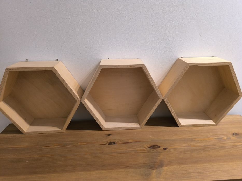 Półki sześciokątne - plaster miodu zestaw 3szt.