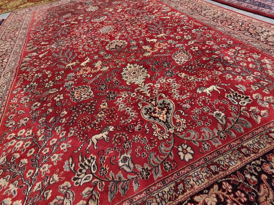 Dywan wełniany 350 x 250 Mondial lwy myśliwski #1819 Stylowy Węgrów