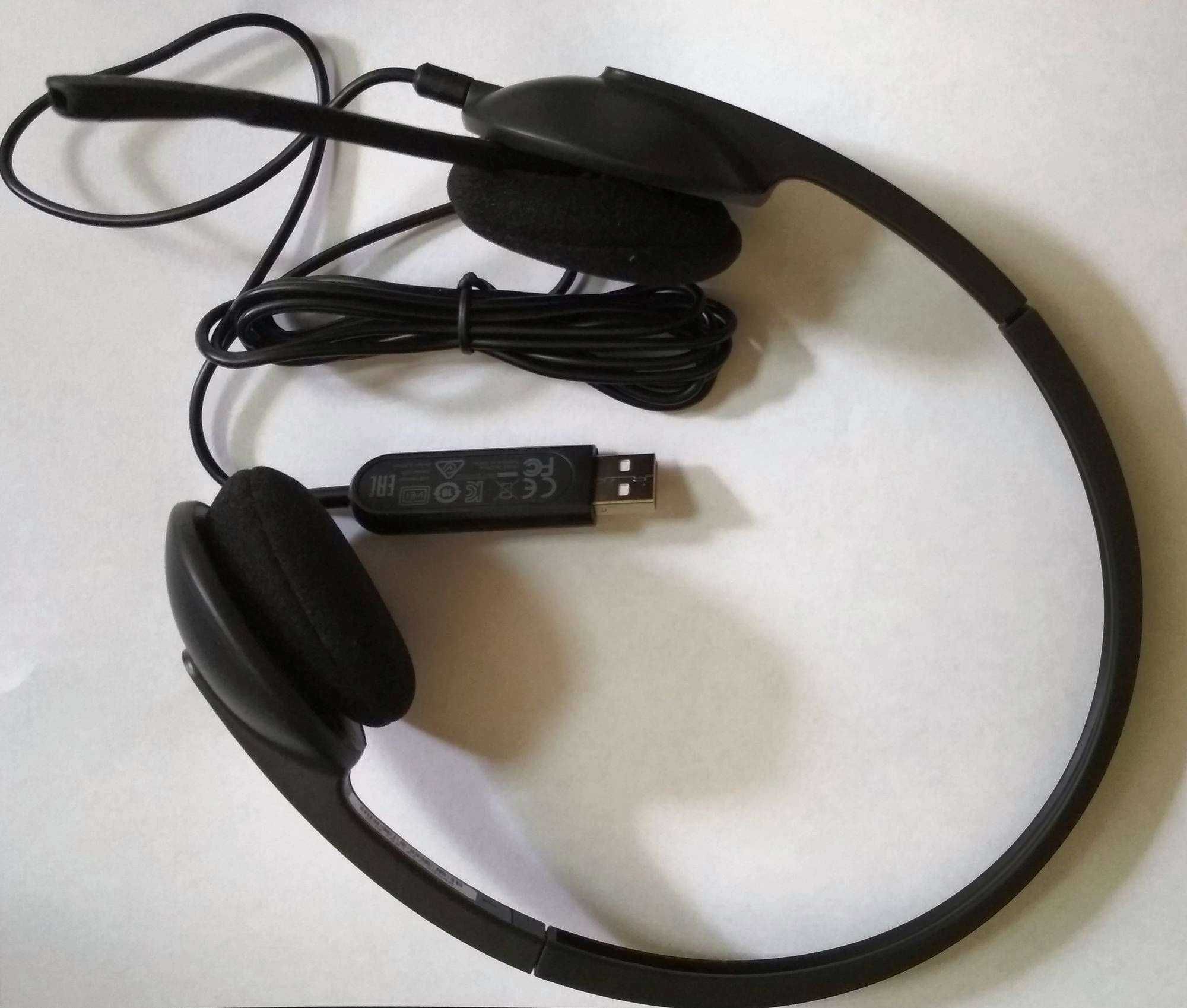 Высококачественные стерео наушники гарнитура Logitech USB Headset H340