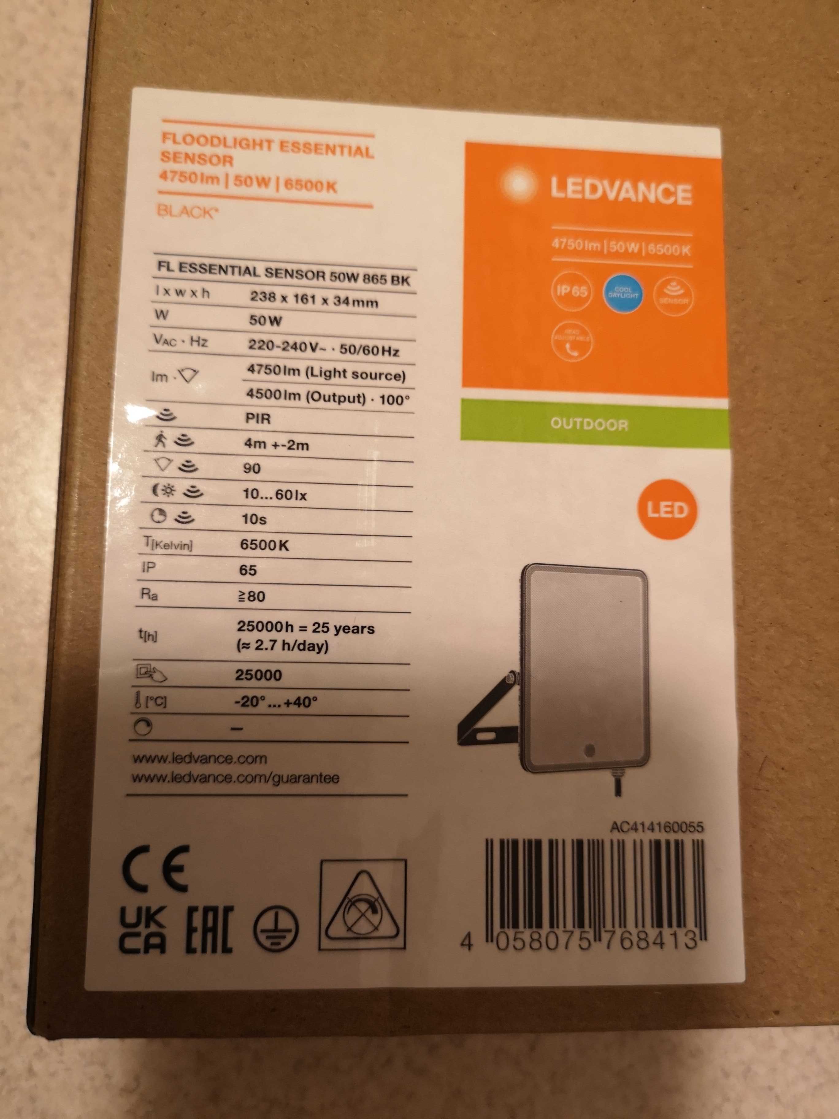 Lampa LEDVANCE naświetlacz LED 50W 6500K sensor 4500lm reflektor