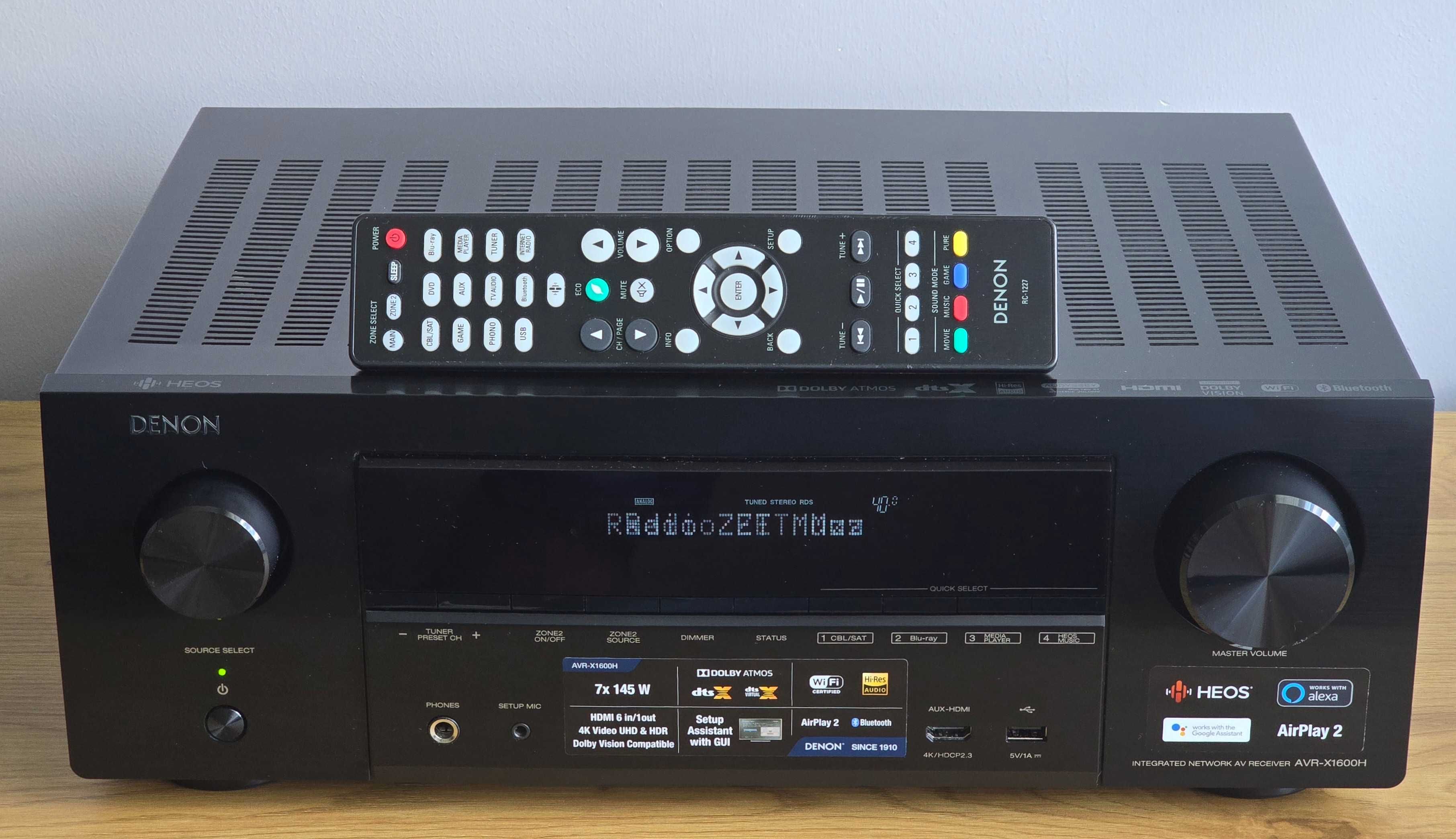 Denon AVR-X1600H Amplituner 7.2 HEOS Airplay Spotify Bluetooth WiFi