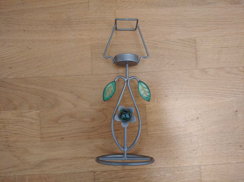 Świecznik podgrzewacz metalowy kwiatek metaloplastyka lampion lampa