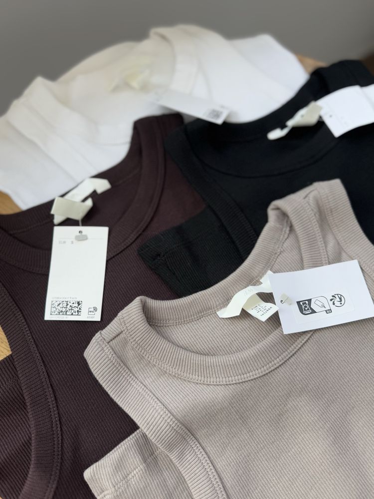Майка H&M , майка в рубчик , топ