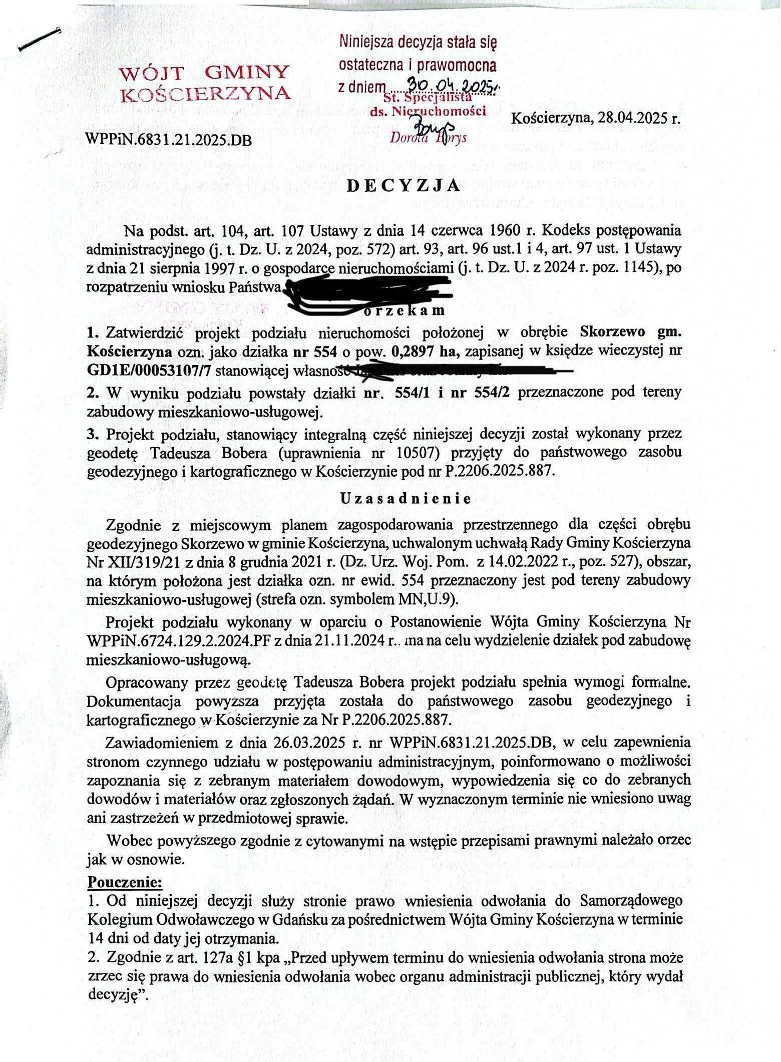 Sprzedam działkę budowlaną w Skorzewie