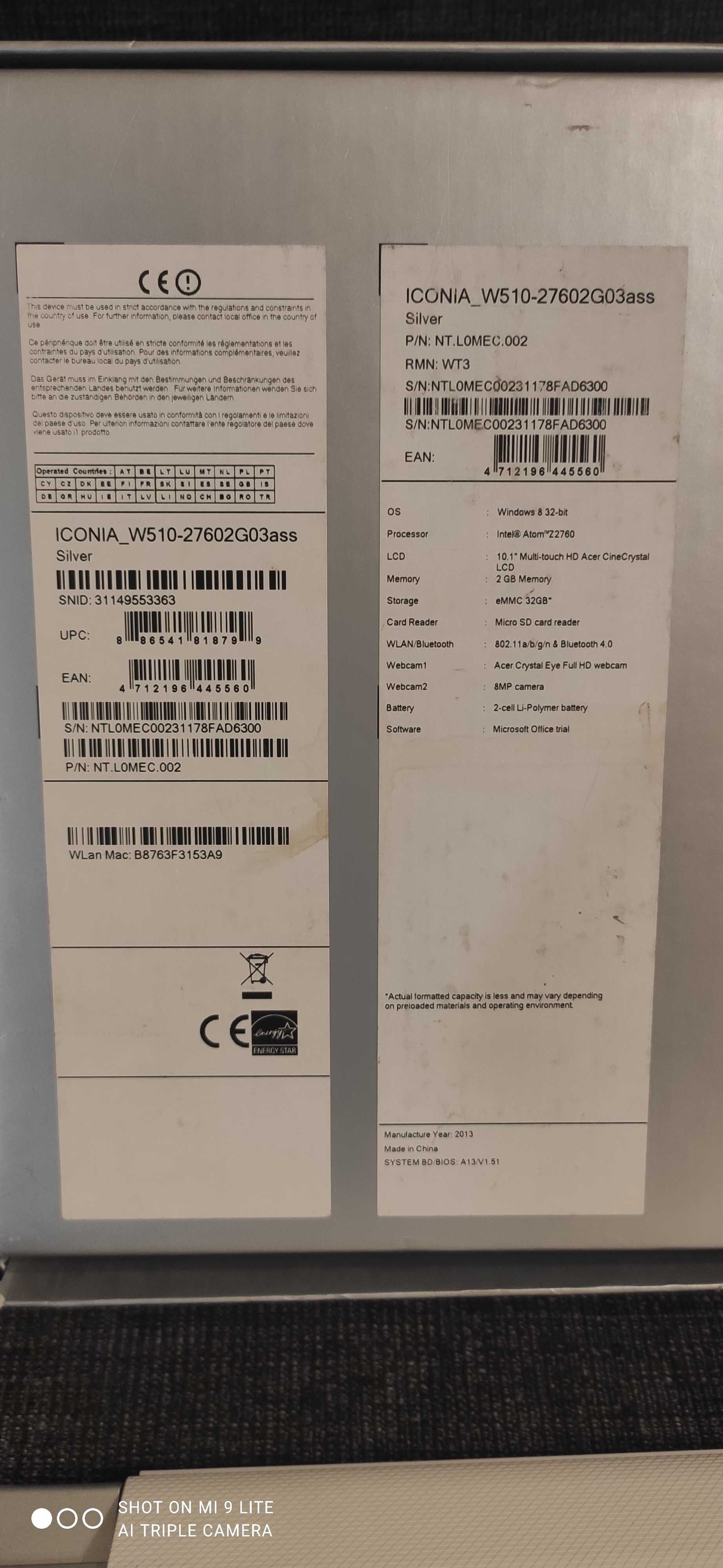 acer iconia w510