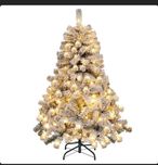 Ośnieżona choinka z lampkami Led 137 cm