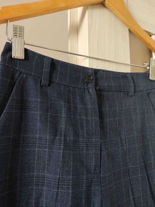 Класичні жіночі штани, брюки, прямі брюки, сині штани, класика, XS, S