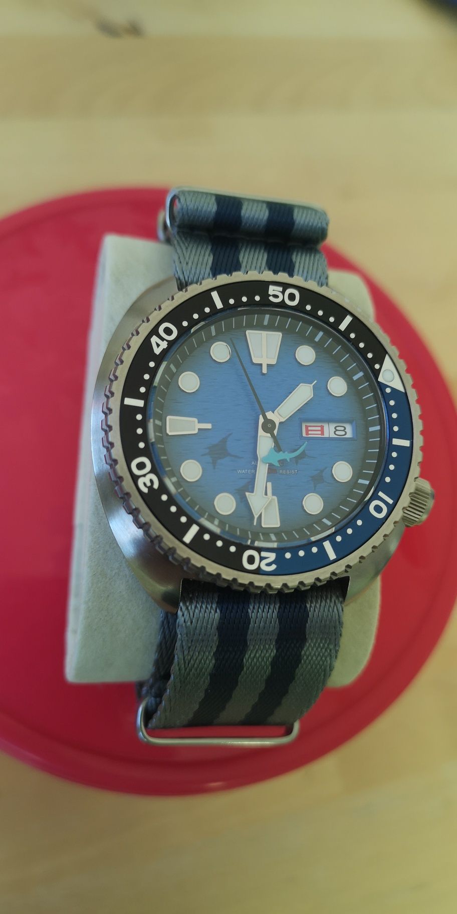 Zegarek custom King Turtle/Manta Ray Save The Ocean/Titanium/Automatic