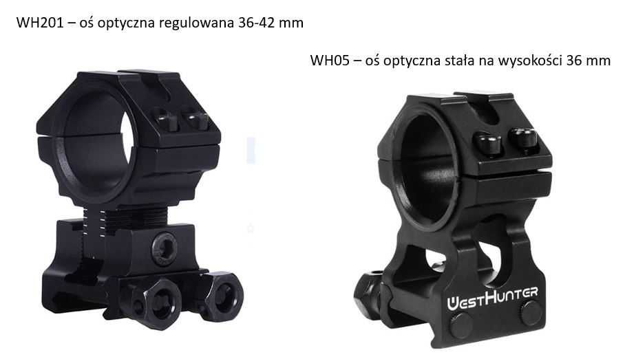 WestHunter - regulowany-stały montaż optyki Picatinny 22mm