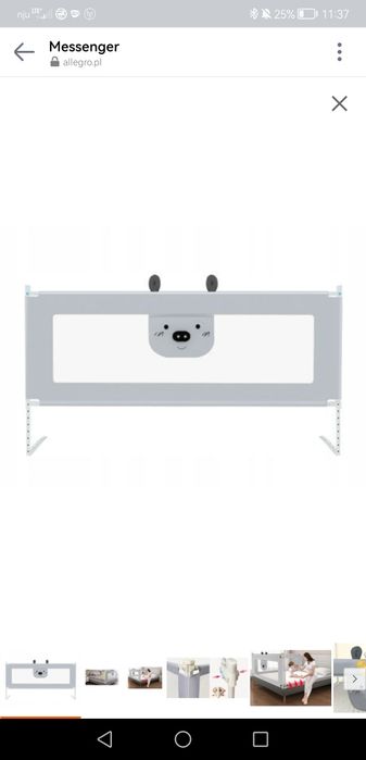 Bramka do łóżka, barierka 200cm