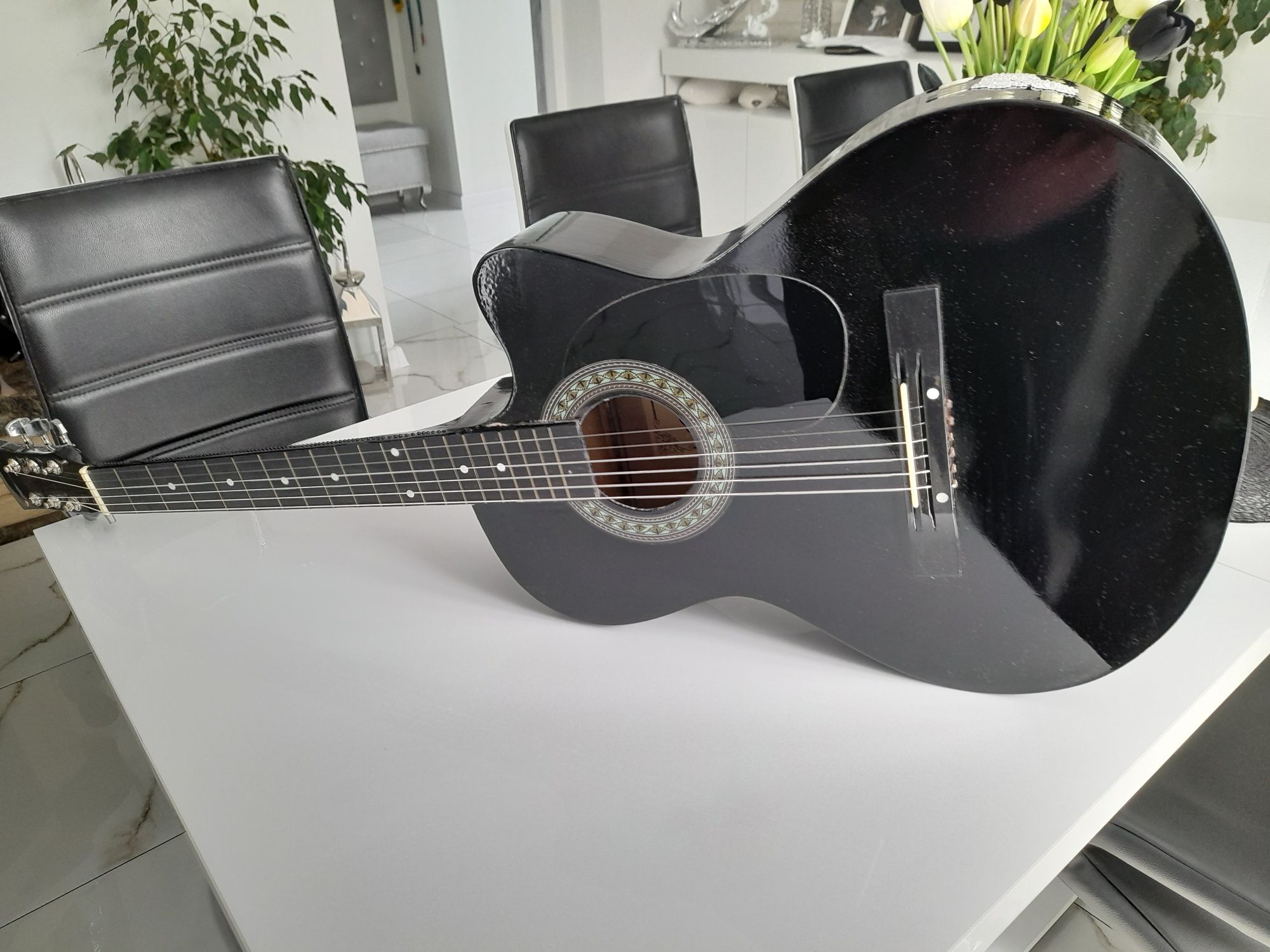 Gitara akustyczna Modena K-30 rozmiar 4/4 czarny połysk