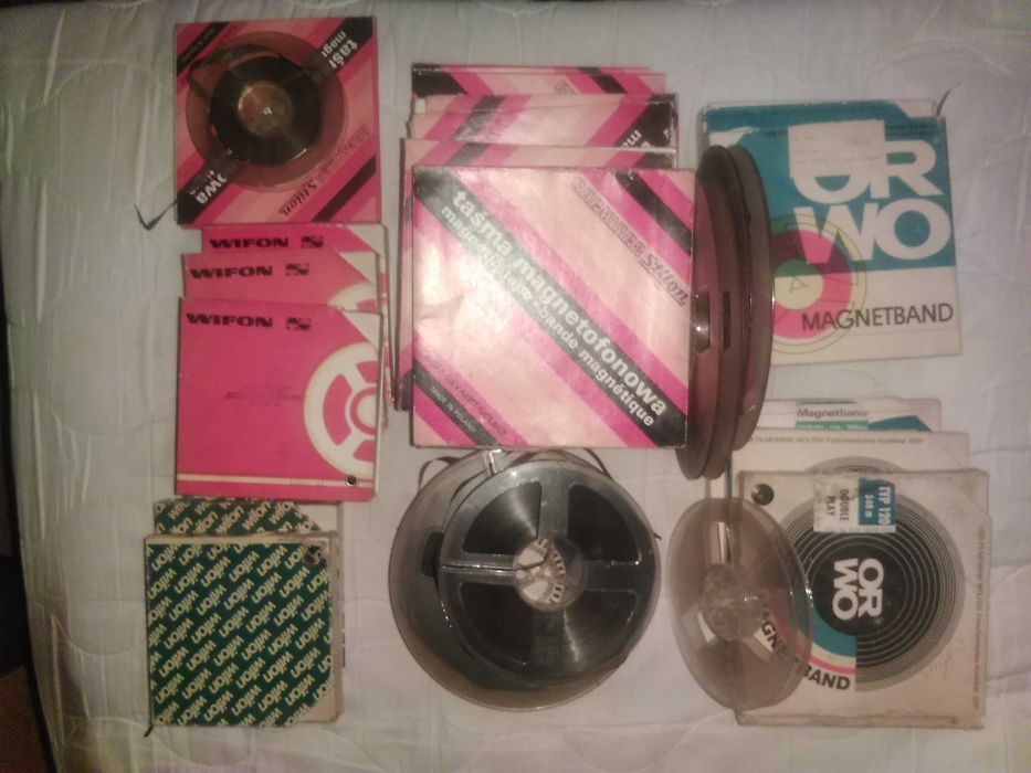 Taśmy magnetofon szpulowy szpulowiec PRL nagrania Vintage Retro 19 szt