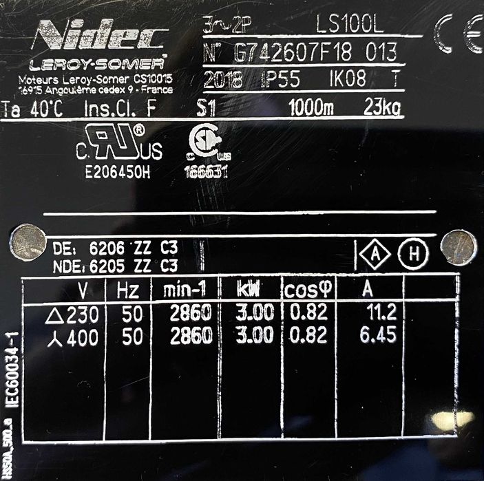 silnik elektryczny 3kW 2860obr. 3fazowy B35