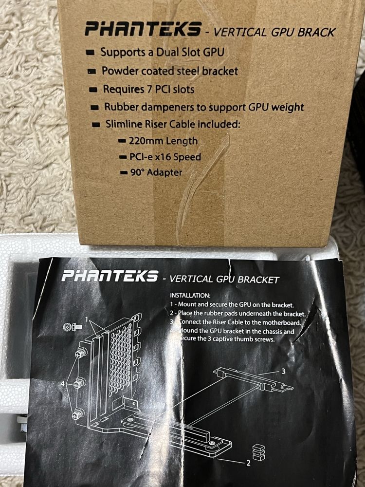 Вертикальний тримач Phnteks Vertical GPU Bracket , райзер