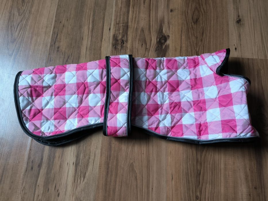 Kurtka jesień-zima dla psa M różowa średnia duża ocieplana odblaski