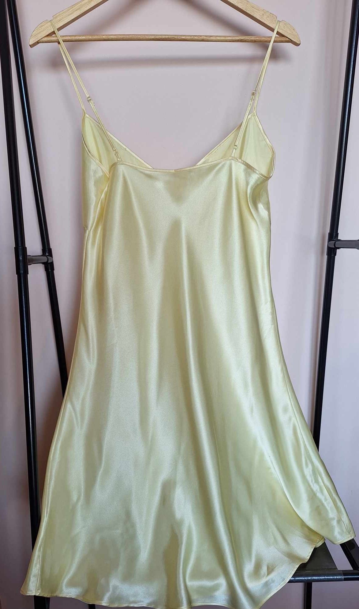 Połyskującą żółta sukienka XXL (44)