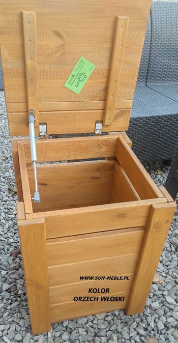 Taboret z pojemnikiem Pufa Skrzynia 40x40x50 KOLOR ORZECH WŁOSKI MAT