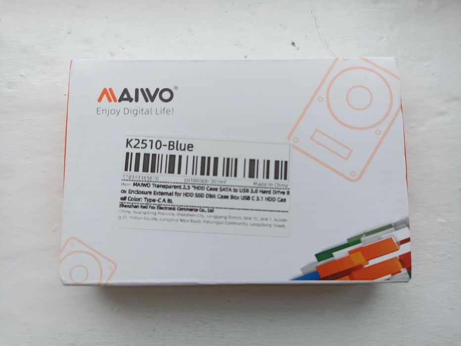Зовнішній карман кишеня для SSD HDD Maiwo 2'5, новий