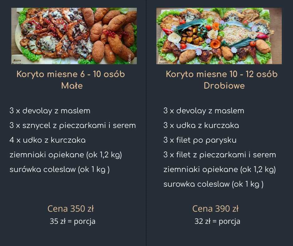 Catering okolicznościowy / Koryta mięsne / Zimna płyta / Dowozimy !