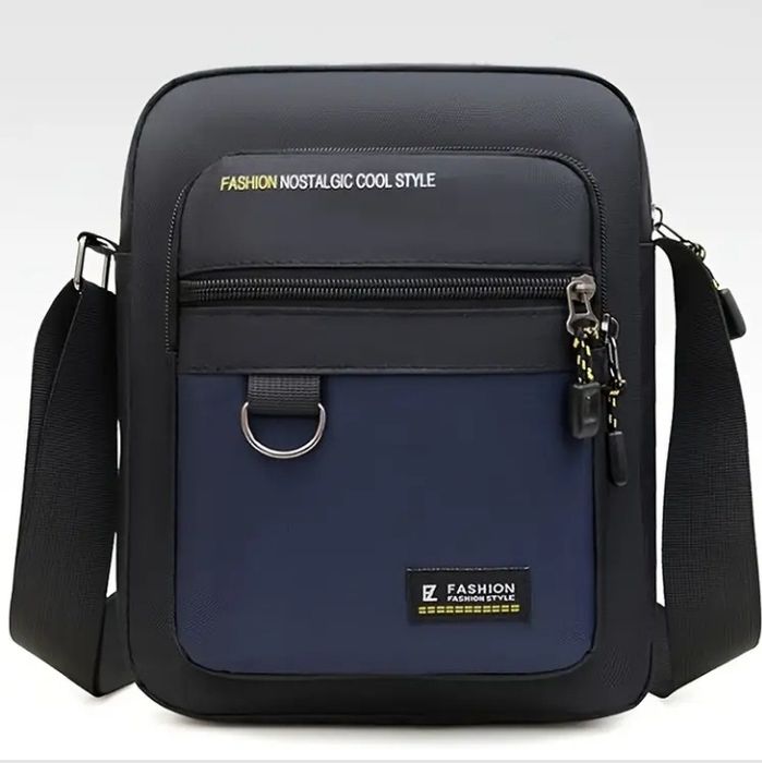 Сумка чоловіча 20х23см чорно- синя