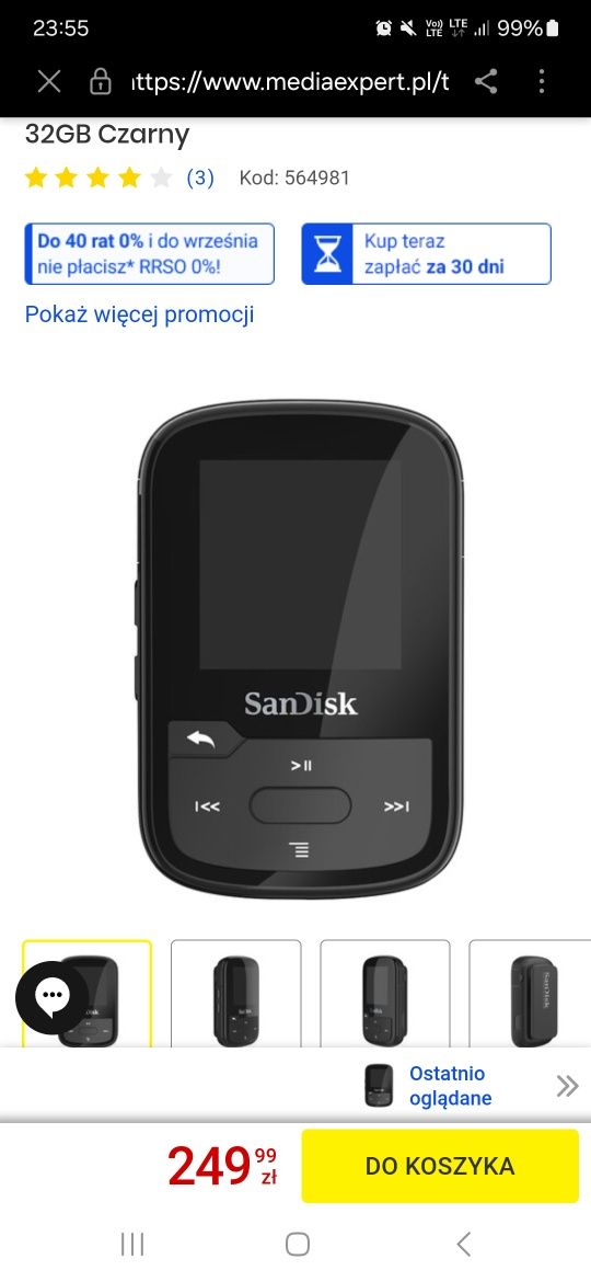 SanDisk Sansa mp3 clip sport mp3 player
