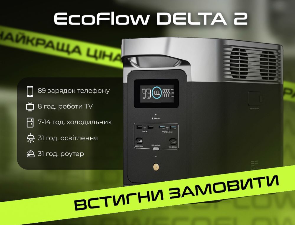 Ecoflow Delta 2 1800W CN версія Самовивіз Київ (Екофлов дельта 2)