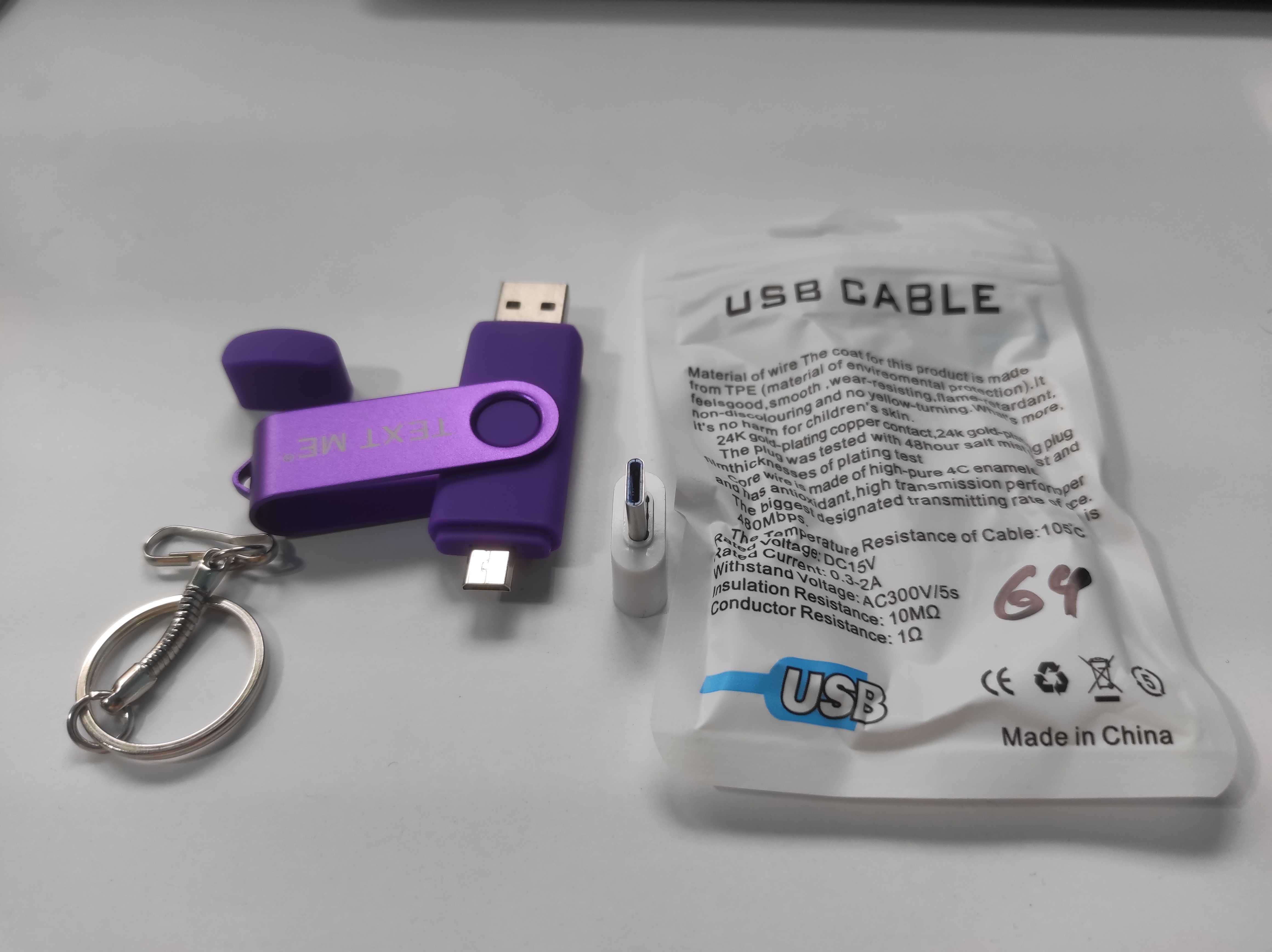 Pendrive 64GB USB i micro USB z adapterem USB-C