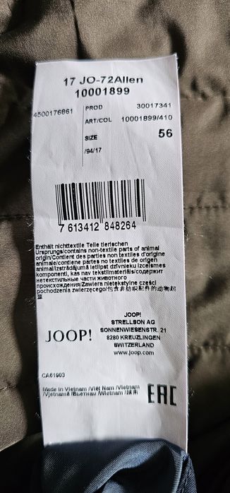 Joop kurtka męska rozmiar 56 XXL wymiary na zdjęciach