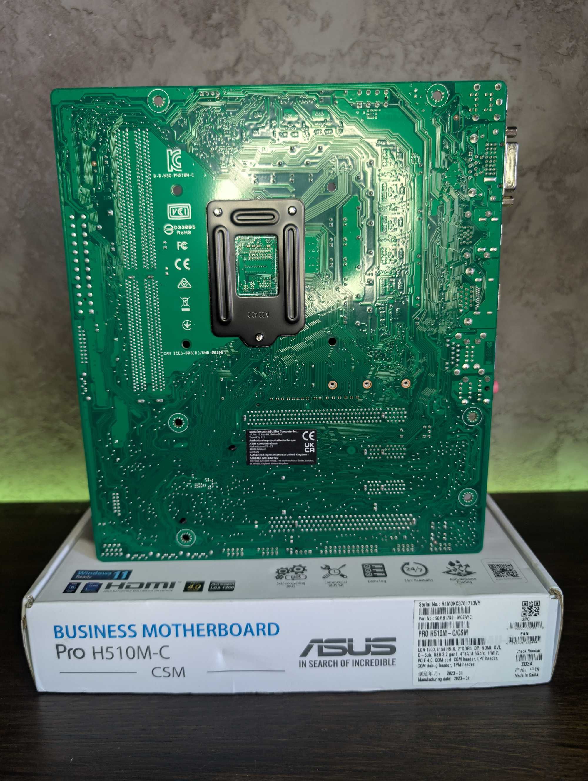 Материнська плата Asus Pro H510M-C/CSM (LGA1200) 10-11 Покоління Intel