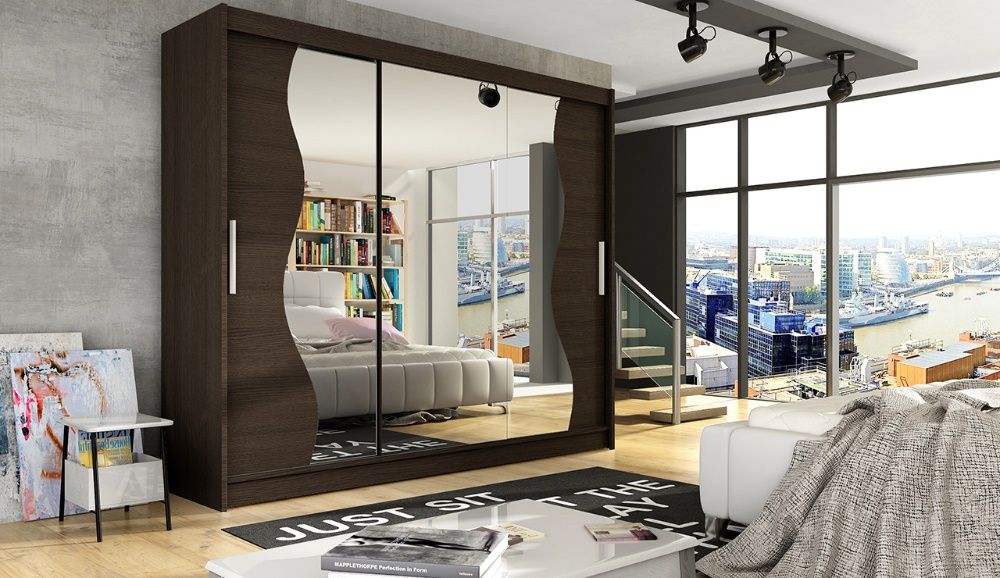 Szafa Przesuwna Garderoba BOSTON S 250cm LED 4 Kolory DOSTAWA 10 dni