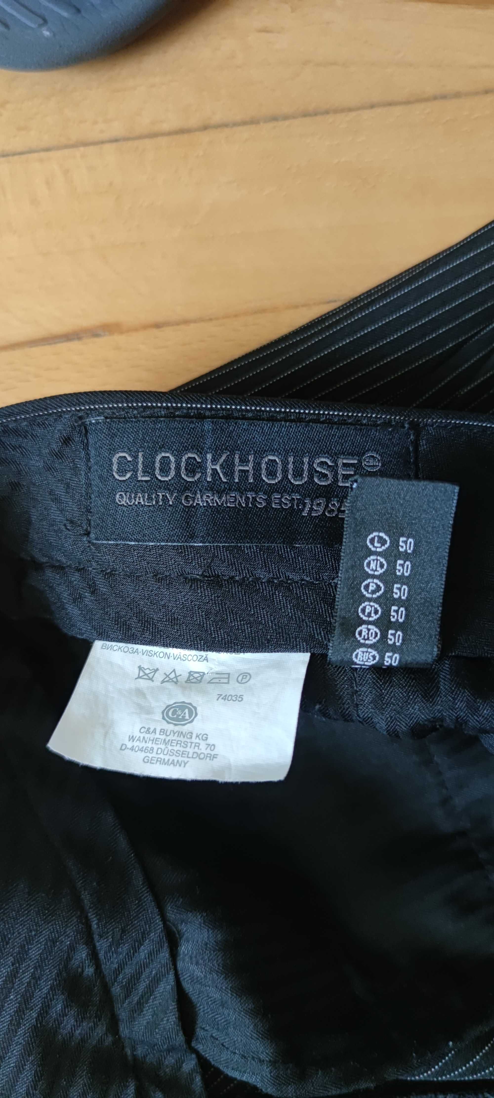 Garnitur CLOCKHOUSE, czarny w paski, rozmiar 92/182, Slim Fit