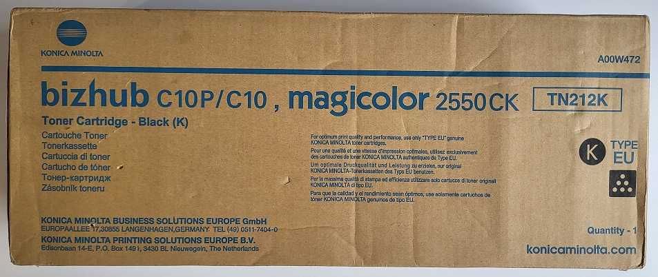 Oryginalny czarny toner Konica Minolta TN212K (A00W472) bizhub c10