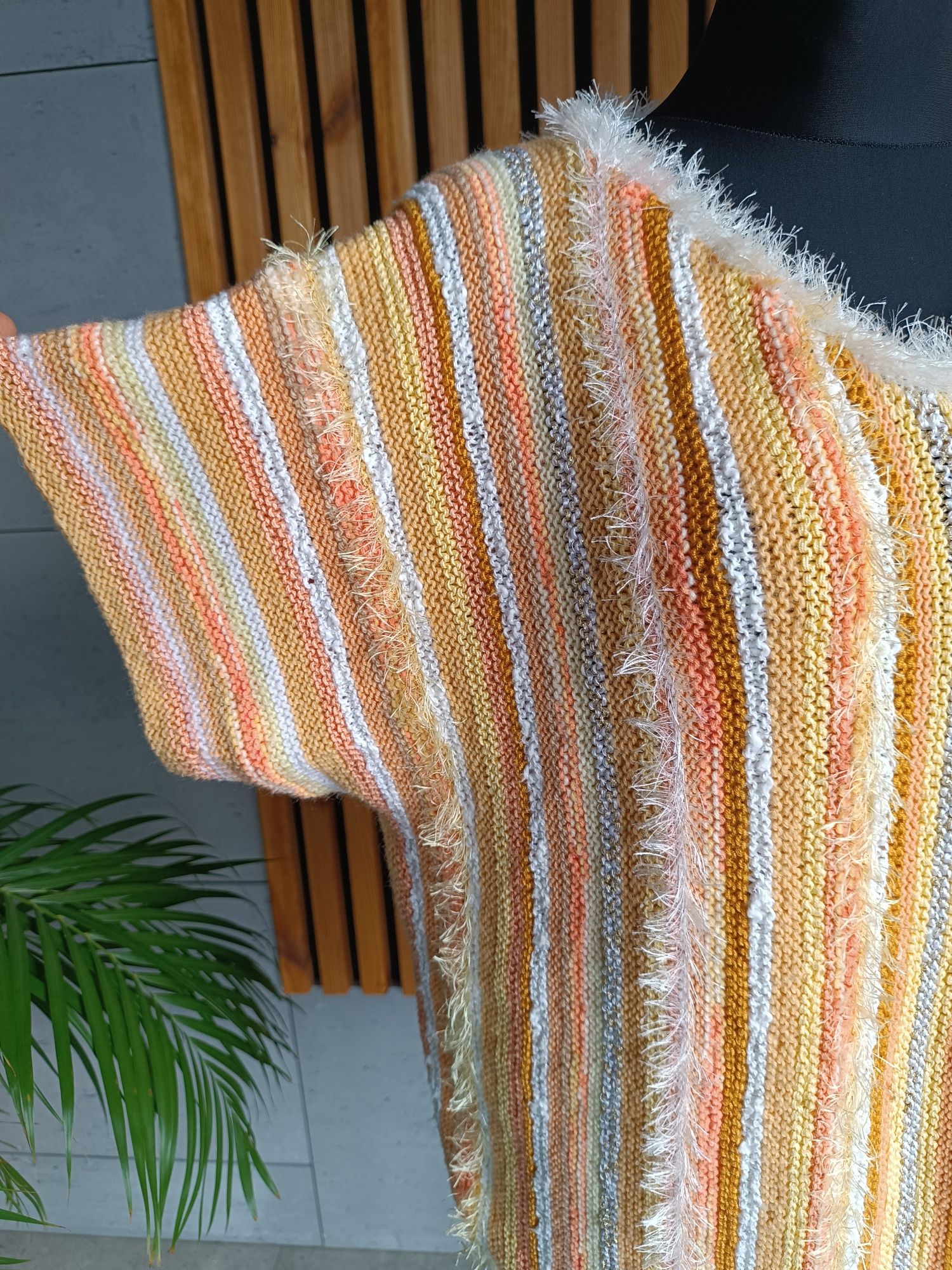 Sweter ręcznie robiony dziergany vintage r.2xl/3xl