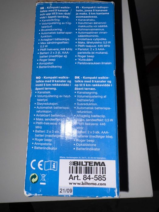 Walkie Talkie-Biltema