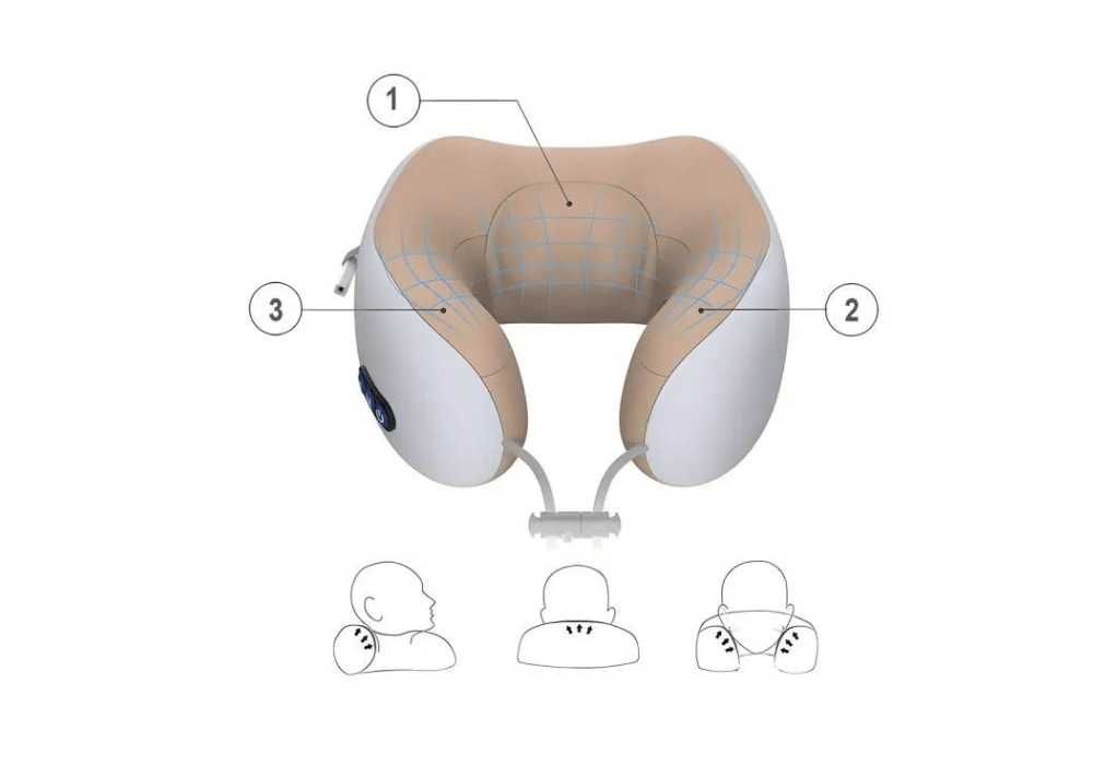 Массажная подушка для шеи и для дороги
